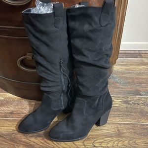 Forever 21 Black Suede Zip Boots